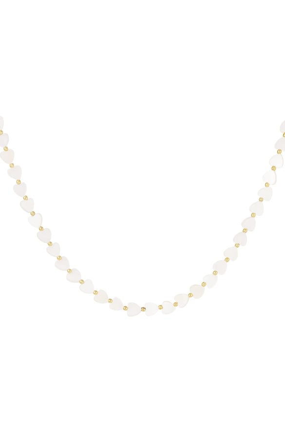 Heart necklace - Beach collection White Gold Color Sea Shells