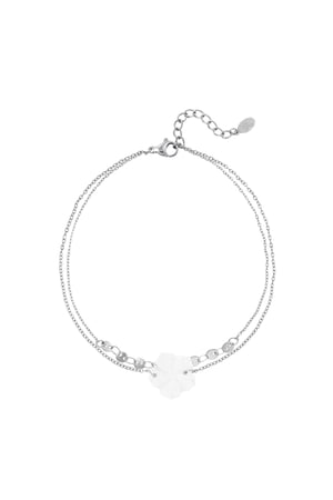 Flower anklet - Beach collection Silver Color Stainless Steel h5 