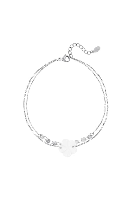 Flower anklet - Beach collection Silver Color Stainless Steel