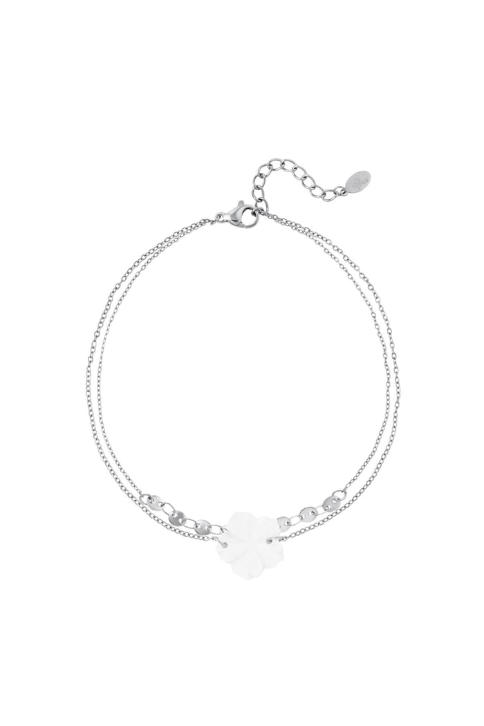 Flower anklet - Beach collection Silver Color Stainless Steel 