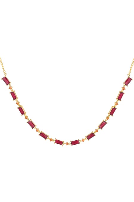 Necklace colored stones - Sparkle collection Fuchsia Copper