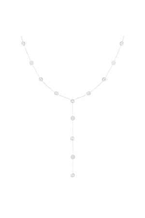 Long chain rhinestone Silver Color Stainless Steel h5 