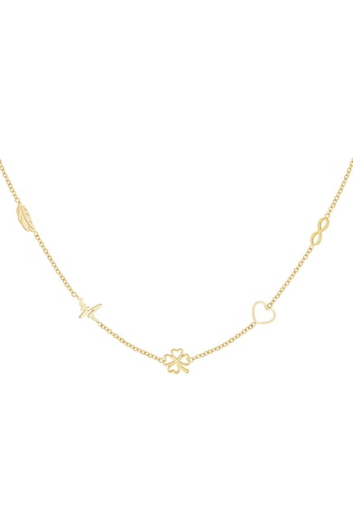 Minimalist necklace with charms Silver Color Stainless Steel h5 