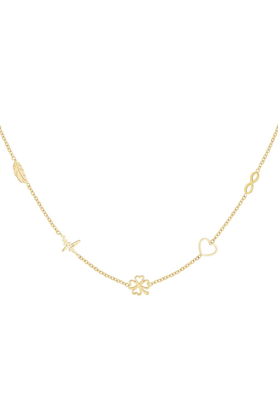 Minimalist necklace with charms Silver Color Stainless Steel 