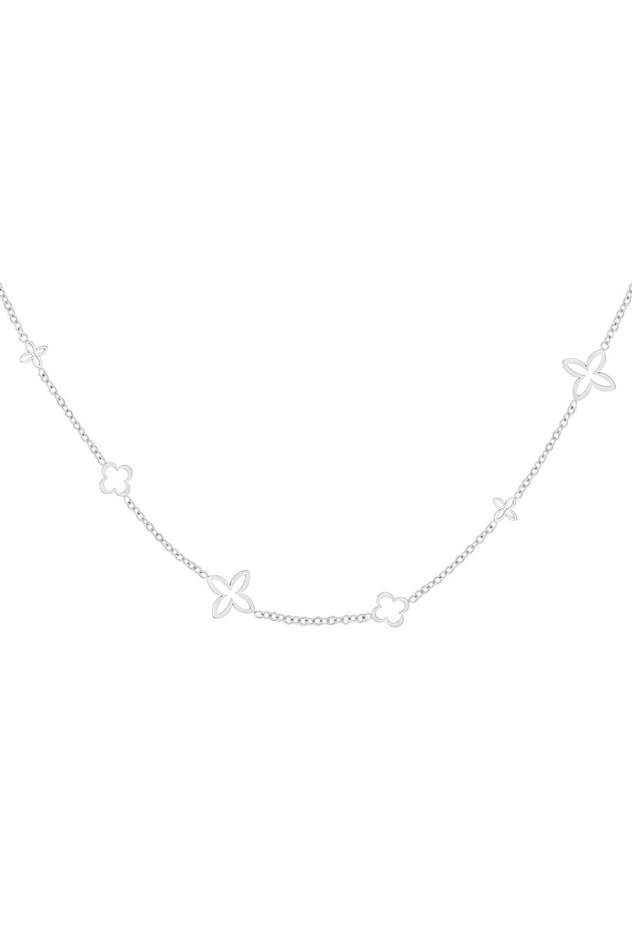 Minimalist charm necklace clovers Gold Color Stainless Steel 
