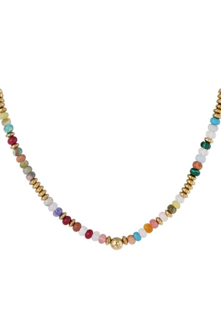 Necklace with multi-coloured stone beads - Natural stone collection