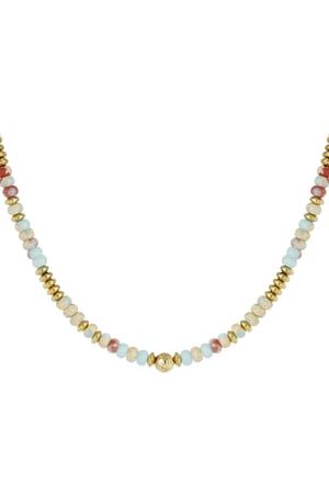 Necklace with multi-coloured stone beads - Natural stone collection Light Blue Hematite h5 