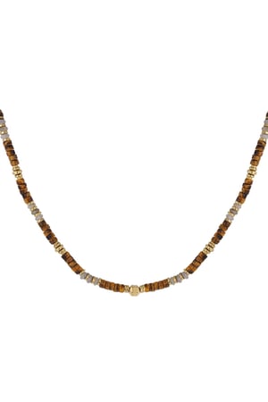 Necklace with small colored stones Brown h5 