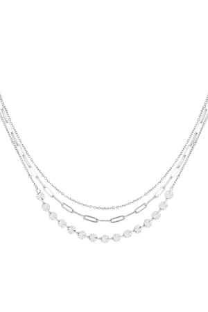 Necklace 3 layers Silver Color Stainless Steel h5 