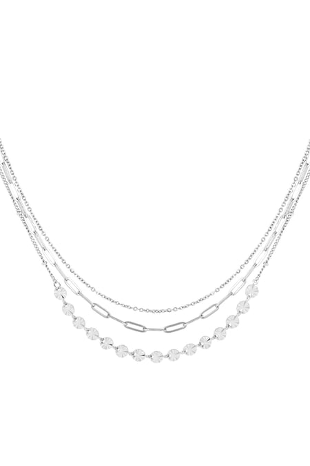 Collar 3 capas Plata Acero inoxidable