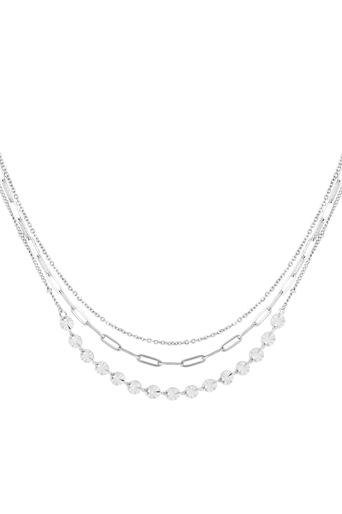 Necklace 3 layers Silver Color Stainless Steel 