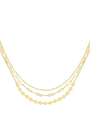 Necklace 3 layers Gold Color Stainless Steel h5 