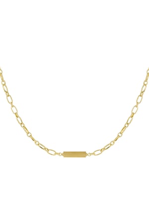 Link chain with charm Gold Color Stainless Steel h5 