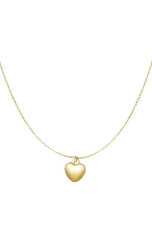 Necklace with heart Gold Color Stainless Steel h5 