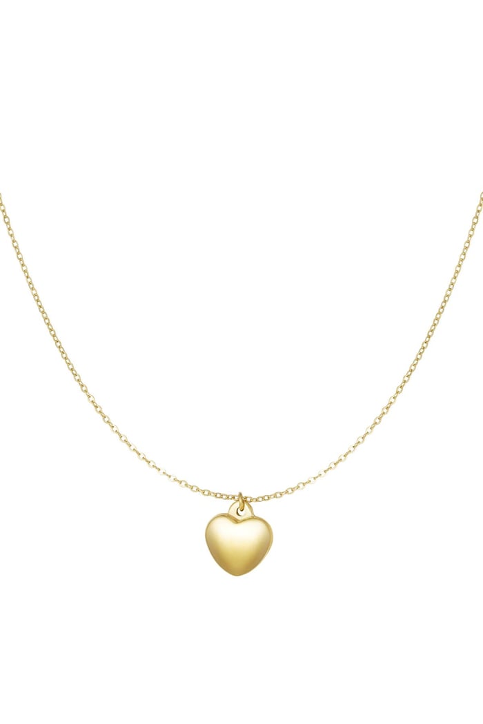 Necklace with heart Gold Color Stainless Steel 