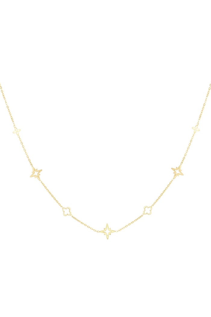 Necklace with charms Gold Color Stainless Steel 