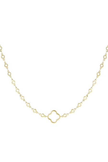 Chain circles with clover Gold Color Stainless Steel 2