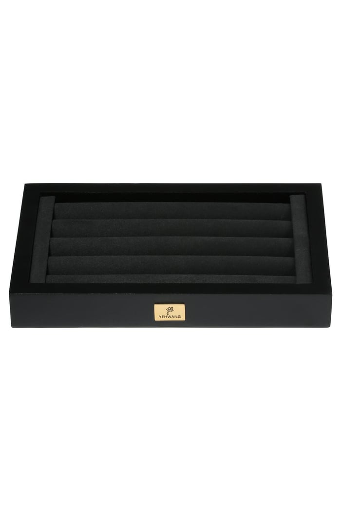 Display 20 Rings Black & Gold Color Polyester 