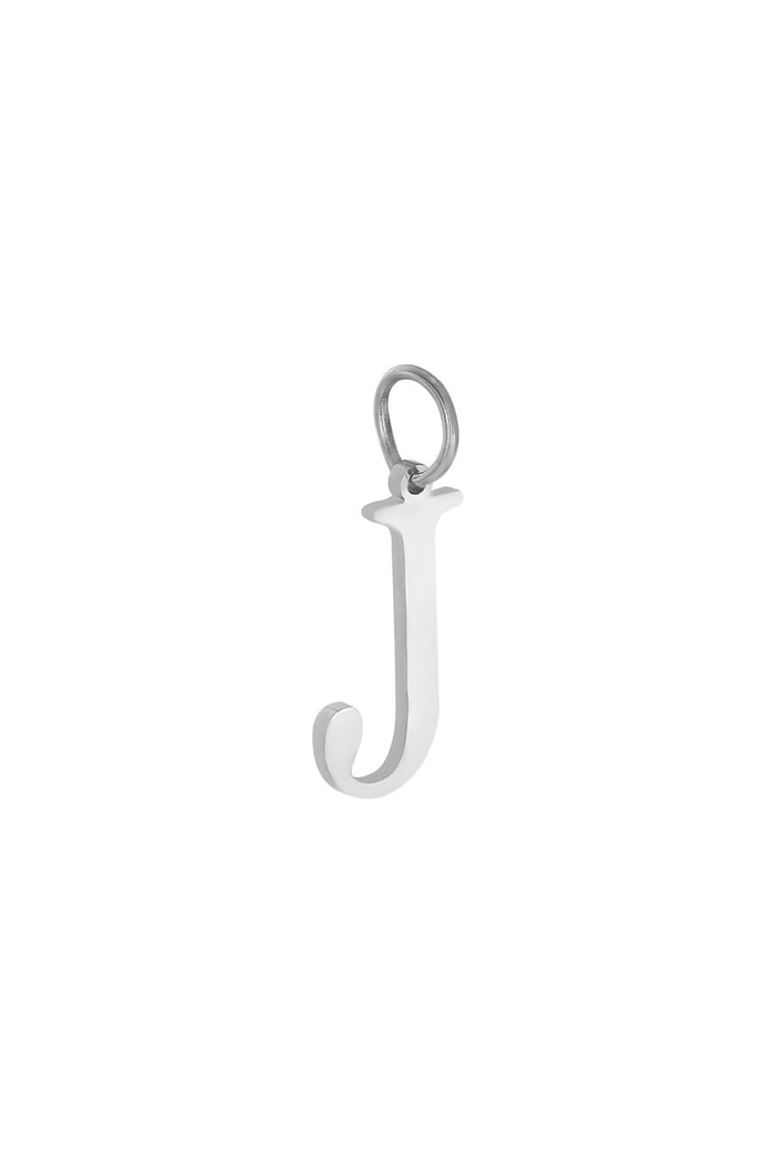 Charm J Silver Color Stainless Steel 