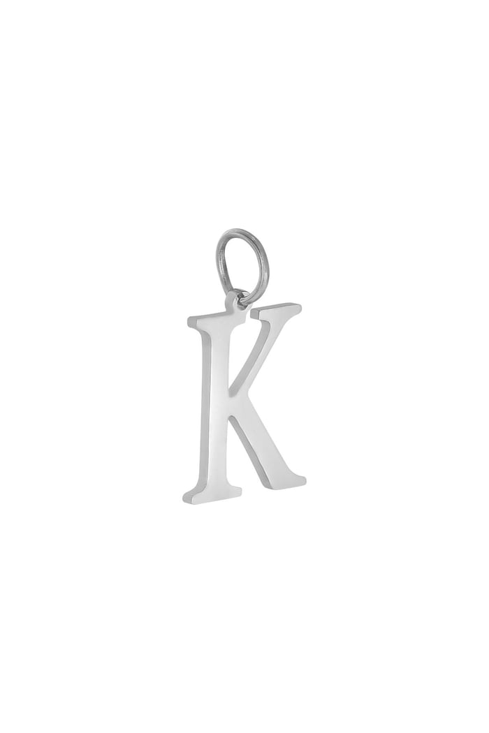 Charm K Silver Color Stainless Steel 