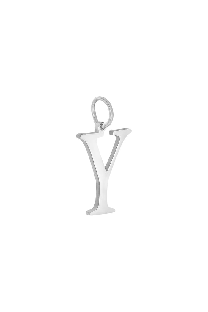 Charm Y Silver Color Stainless Steel 