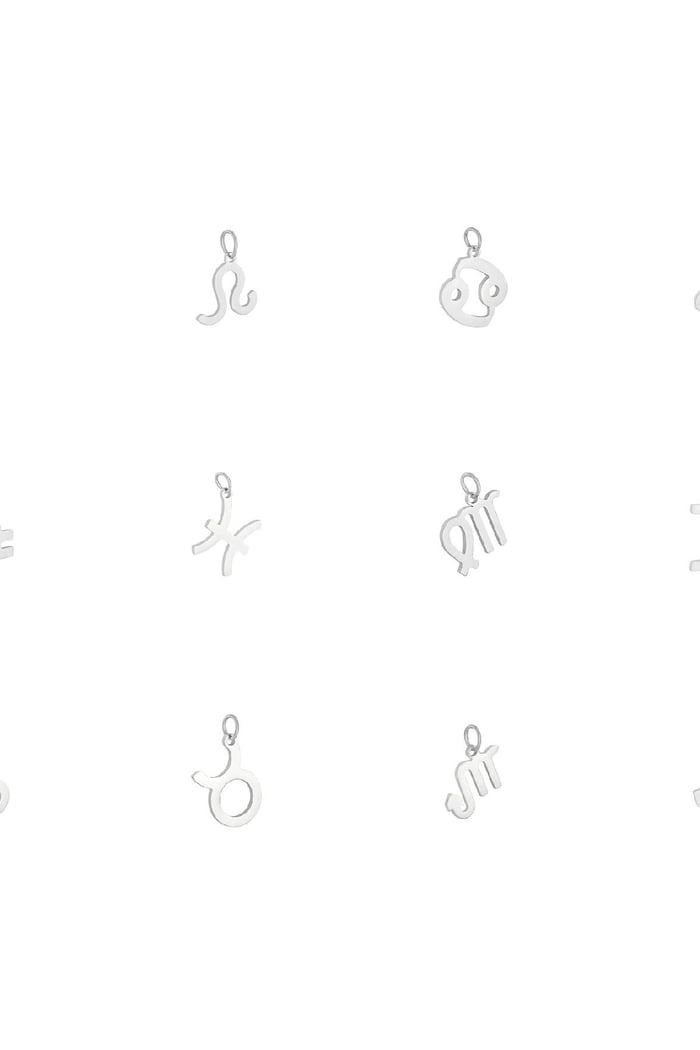 Charm Zodiac Gemini Silver Color Stainless Steel Immagine2