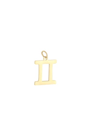 Charm Zodiac Gemini Gold Color Stainless Steel h5 