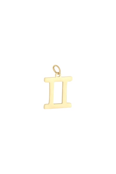 Charm Zodiac Gemini Gold Color Stainless Steel