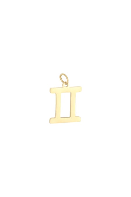 Charm Zodiac Gemini Gold Color Stainless Steel 2