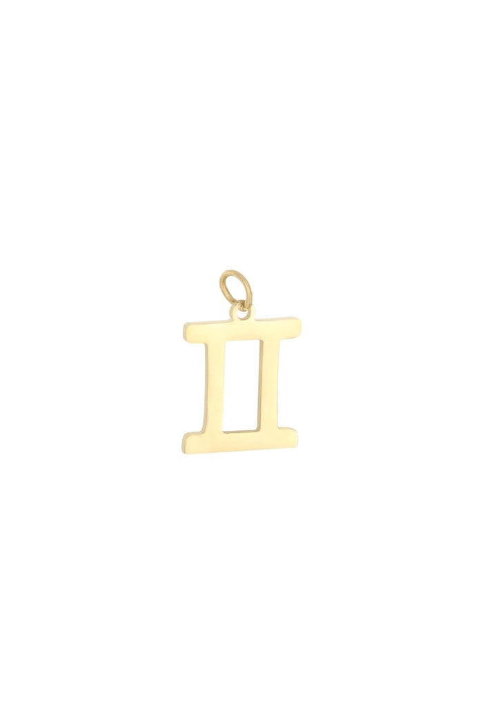 Charm Zodiac Gemini Gold Color Stainless Steel 