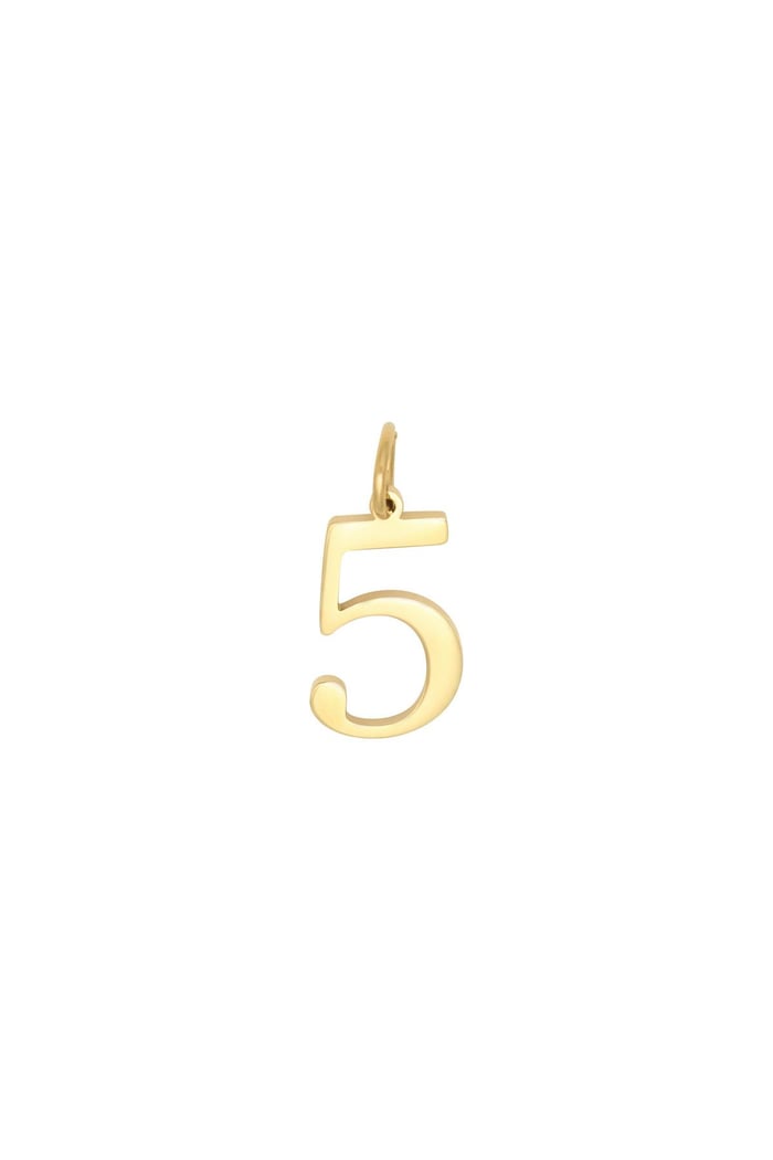 DIY Charm Digits Gold Color - 5 Stainless Steel 