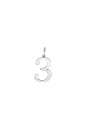 DIY Charm Digits Silver Color - 3 Stainless Steel h5 