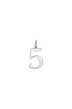 Silver color / DIY Charm Digits Silver Color - 5 Stainless Steel Picture6