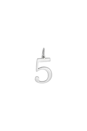 DIY Charm Digits Silver Color - 5 Stainless Steel h5 