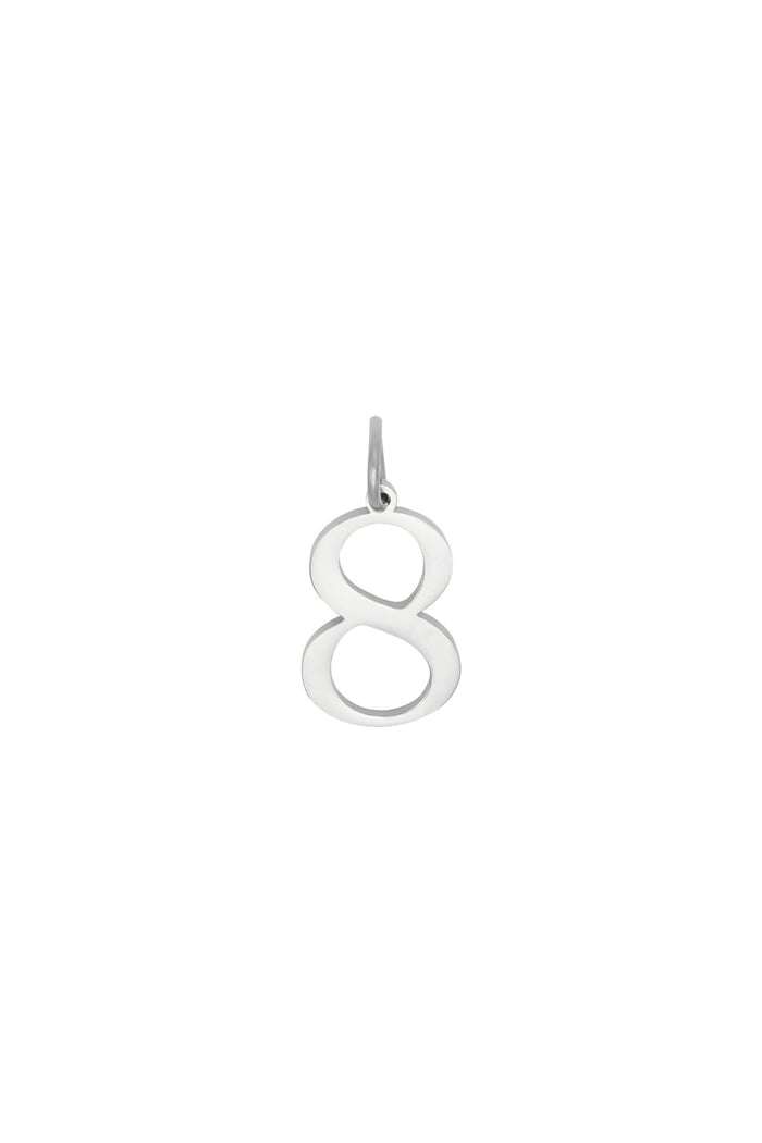 DIY Charm Digits Silver Color - 8 Stainless Steel 