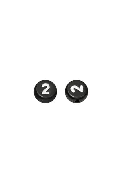 Beads Number 0 - 4MM Black Plastic h5 