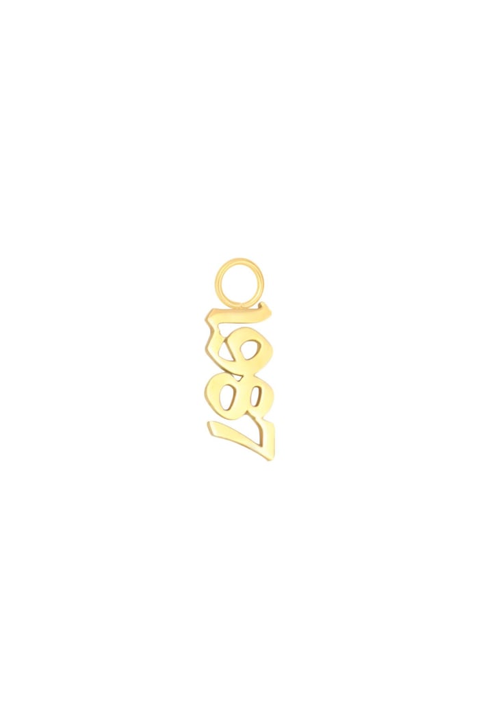 DIY Charm Year Of Birth Gold Color - 1987 Stainless Steel 