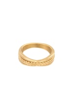 Gold color / 16 / Ring Intertwine Gold Color Stainless Steel 16 Picture2