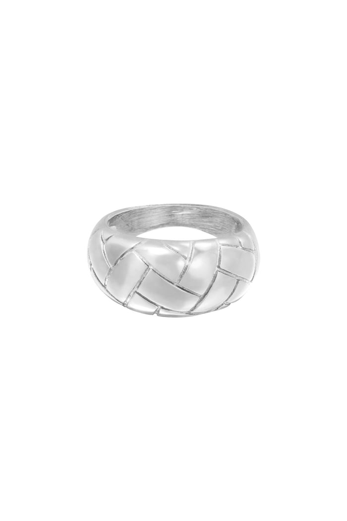 Ring Braided Silver Color Stainless Steel 16 