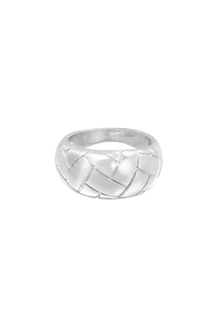 Ring Braided Silver Color Stainless Steel 16 