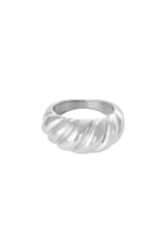 Silver color / 16 / Ring Large Baguette Silver Color Stainless Steel 16 