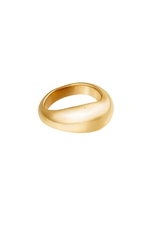 Ring Smooth Gold Color Stainless Steel 17 h5 