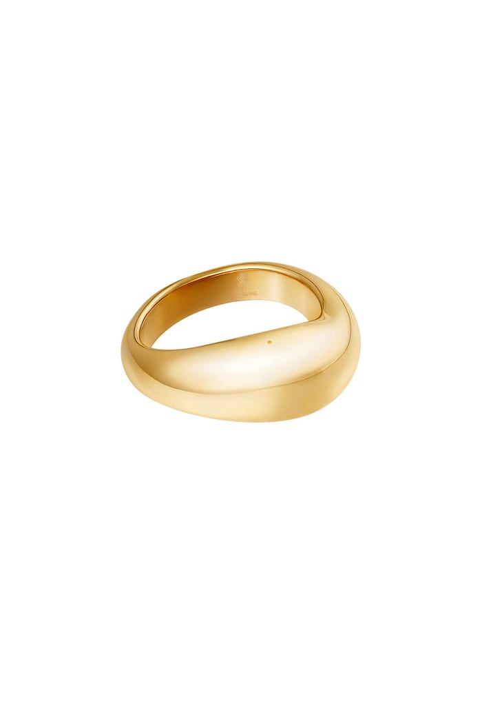 Ring Smooth Gold Color Stainless Steel 17 