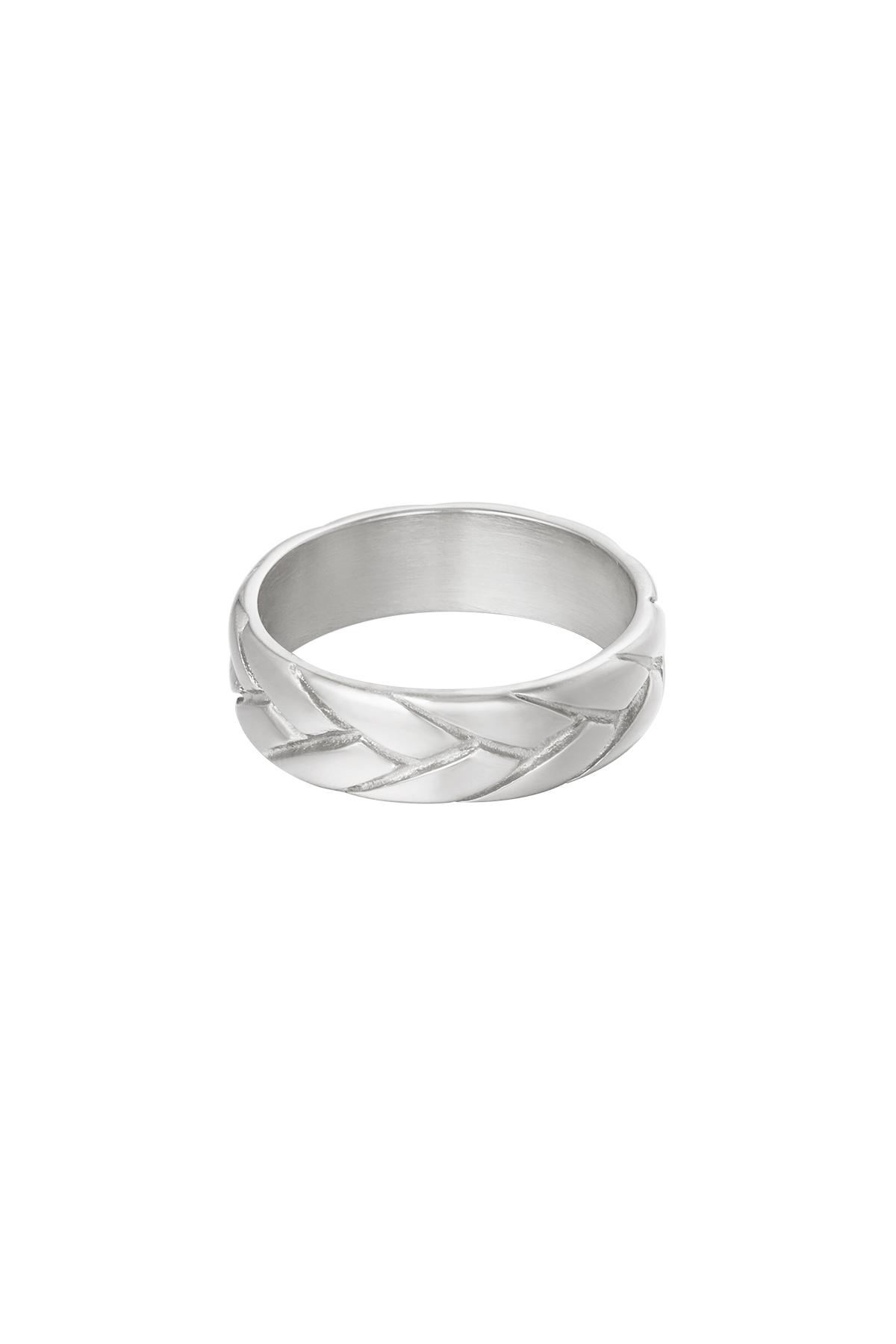 Ring Big Braid Silver Color Stainless Steel 16 