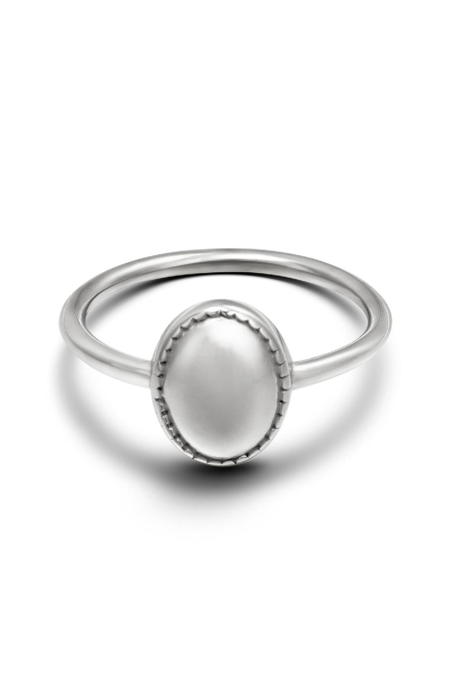 Anello pulito ovale Silver Color Stainless Steel 16 Immagine2