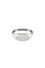 Silver color / 16 / Ring Sun & Moon Silver Color Stainless Steel 16 