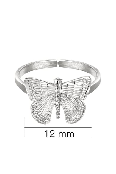 Anillo Butterfly Plata Acero inoxidable One size h5 Imagen2