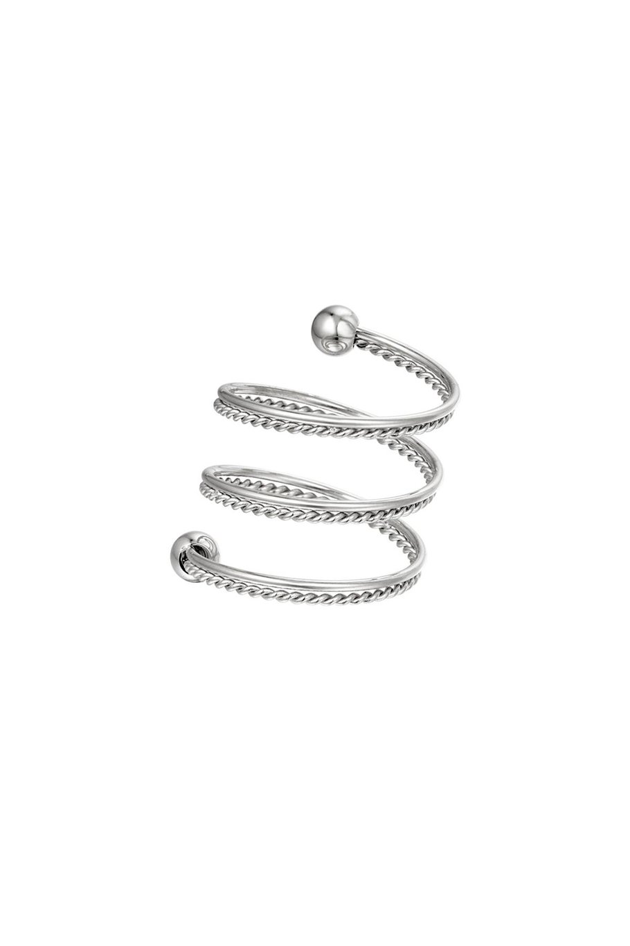 Spiral ring chain stainless steel Silver Color 16