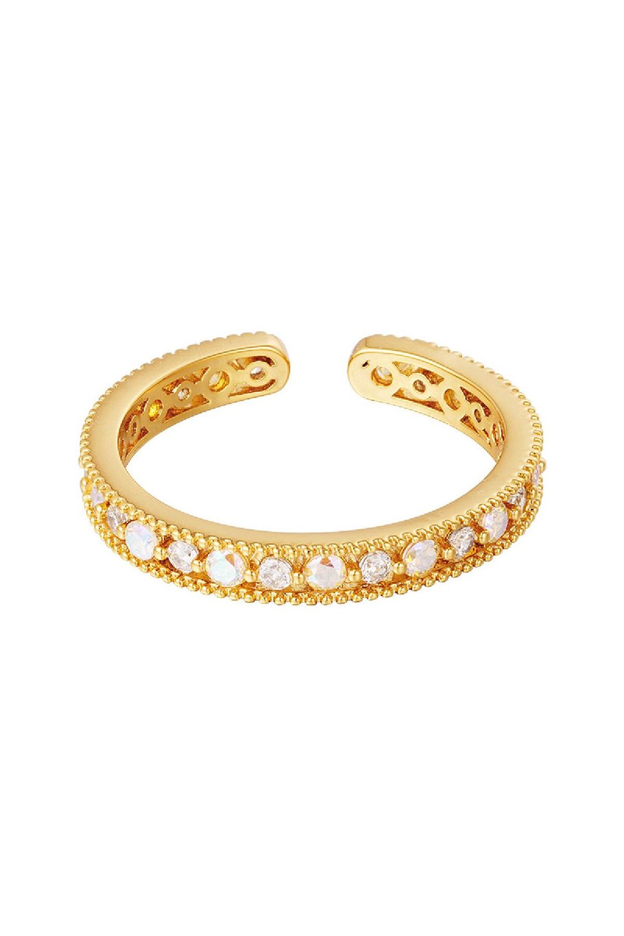 Bague plaquée Couleur or avec pierres zircon Cuivré One size Image4