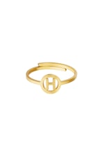 Gold color / Stainless steel ring initial H Gold color Picture2